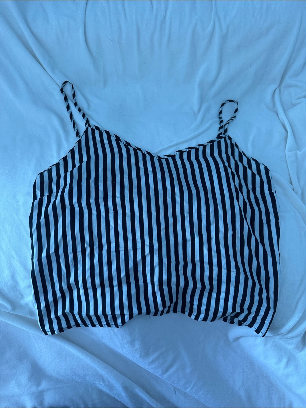 Francesca's Collections Black and White Striped Spaghetti Strap Cami
